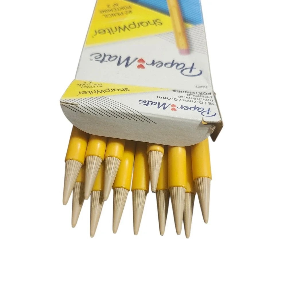 Paper Mate SharpWriter Mechanical Pencils 0.7mm HB #2 Yellow 12 Count NOS